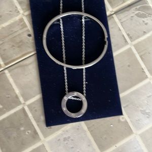 Silver inspired necklace and bracelet.